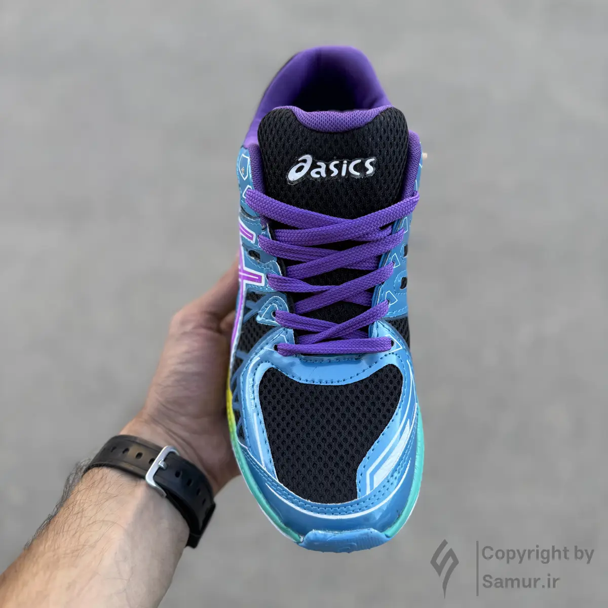 گالری تصاویر کتونی اسیکس کایانو 20  آبی زرد بنفش